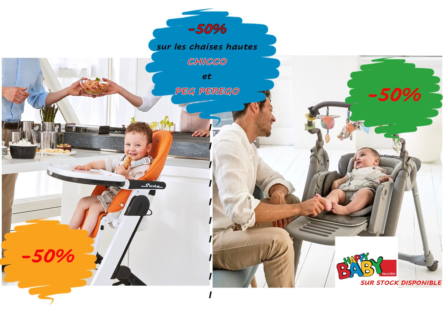 chaise hautes actions CHICCO PEG PEREGO 